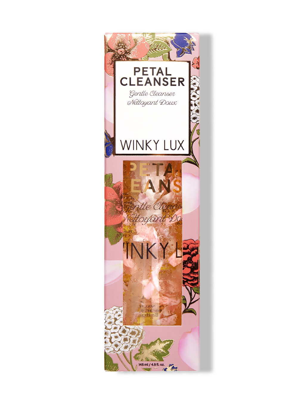 petal face cleanser in box on white background