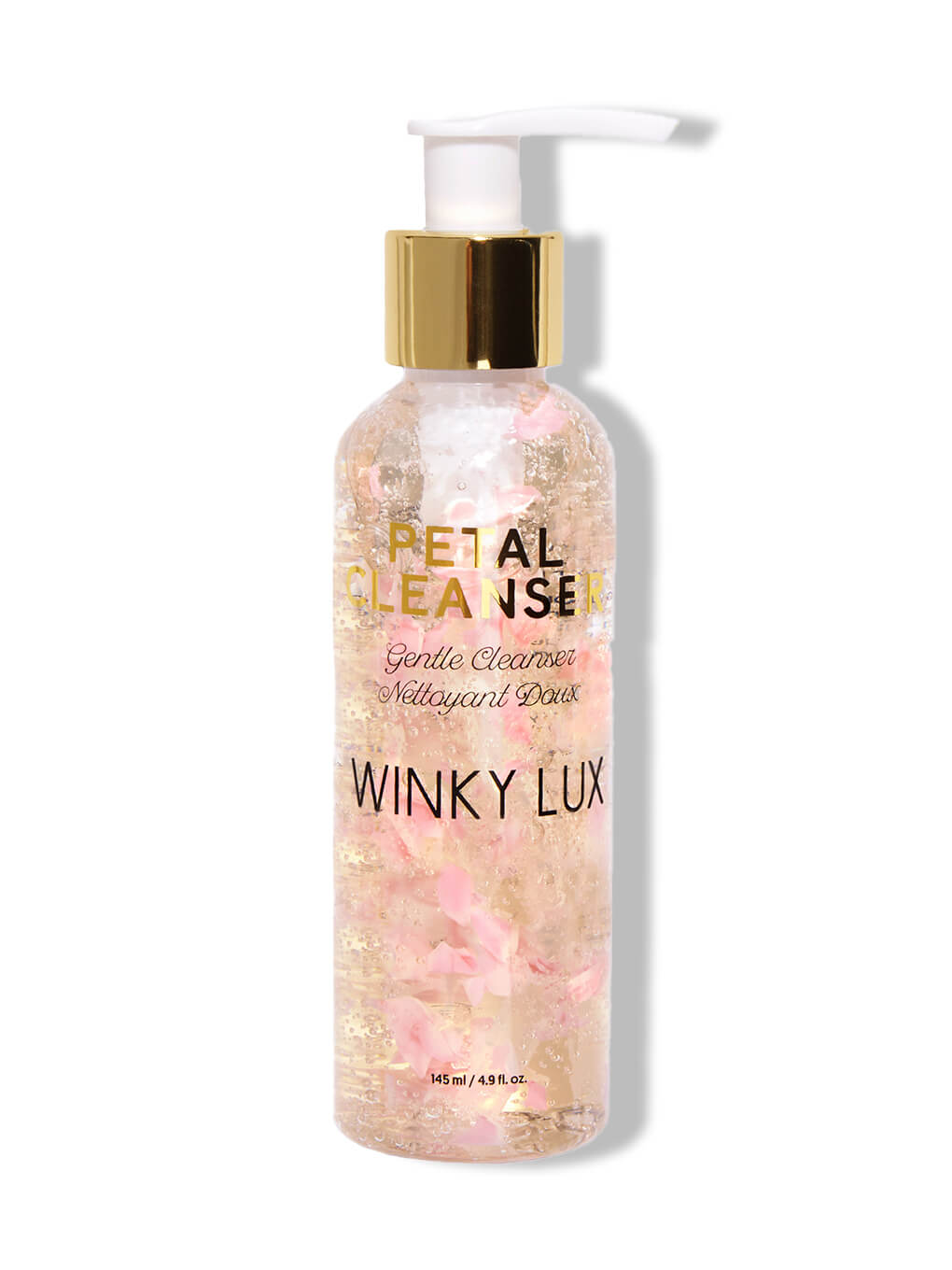 petal face cleanser on white background