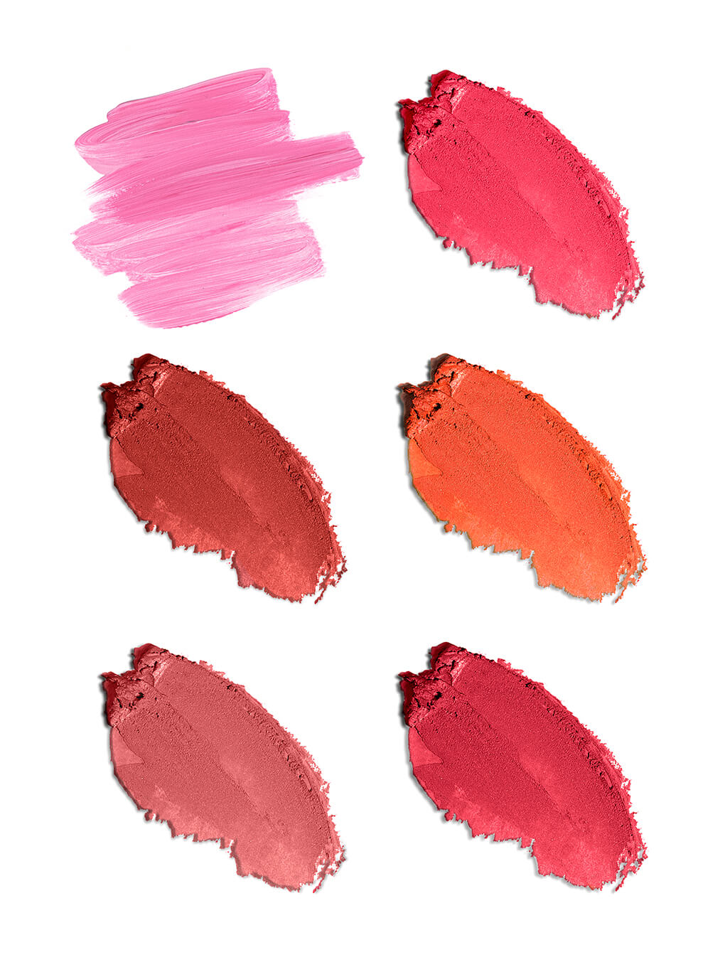 best buds pH lip balm and cream blush set swatches on white background
